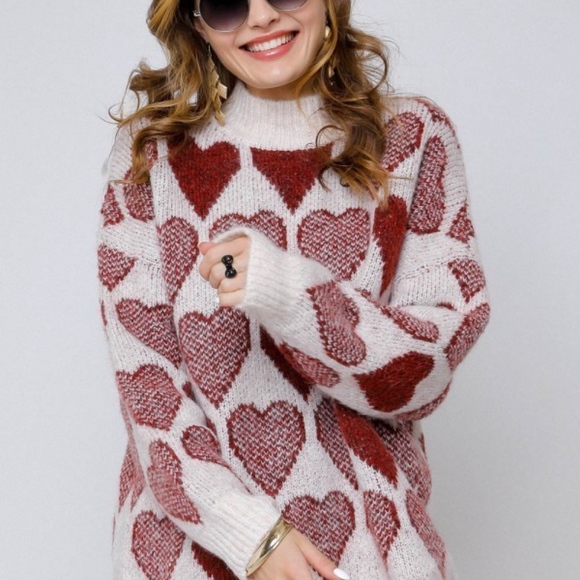 Red Hearts Valentine's Day Sweater - Picture 3 of 7
